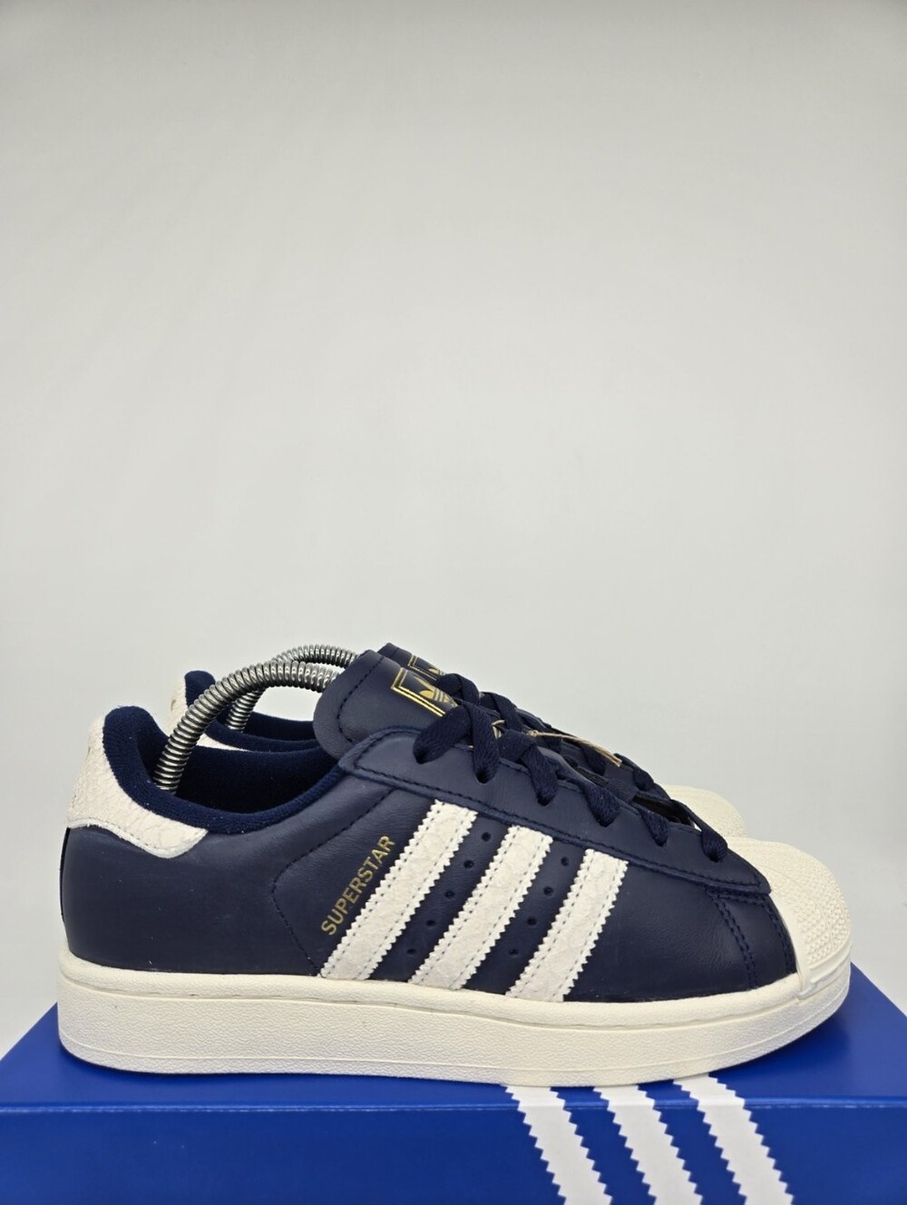 adidas Womens Superstar II KI3571 Night Indigo Off White Snakeskin Shoe Size 6.5 - Picture 3 of 8